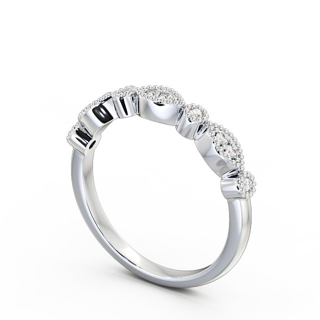 Half Eternity 0.10ct Round Diamond Ring Palladium - Vienne HE50_WG_SIDE