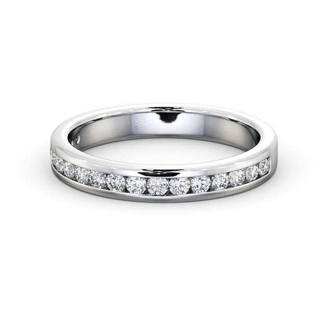 Half Eternity Round Diamond Ring 18K White Gold - Rosie HE51_WG_FLAT