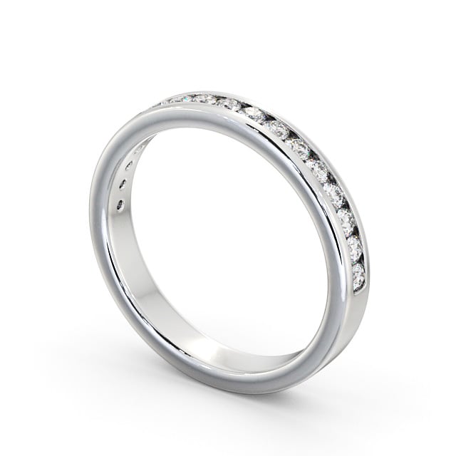 Half Eternity Round Diamond Ring Palladium - Rosie HE51_WG_SIDE