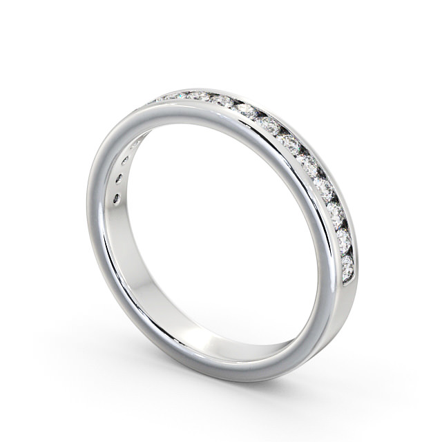 Half Eternity Round Diamond Ring 9K White Gold - Rosie HE51_WG_SIDE