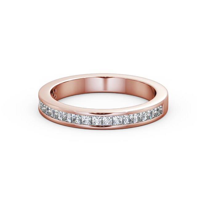 Half Eternity Princess Diamond Ring 9K Rose Gold - Eva HE52_RG_FLAT