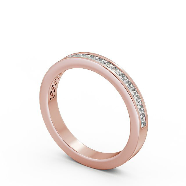 Half Eternity Princess Diamond Ring 9K Rose Gold - Eva HE52_RG_SIDE