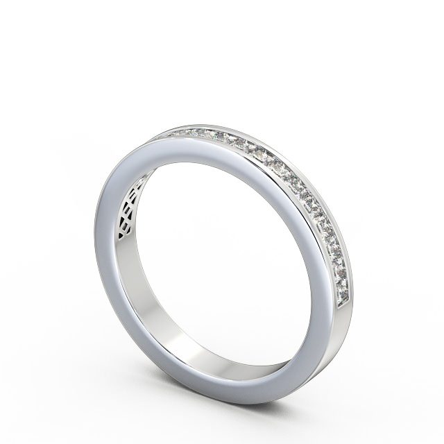 Half Eternity Princess Diamond Ring 9K White Gold - Eva HE52_WG_SIDE