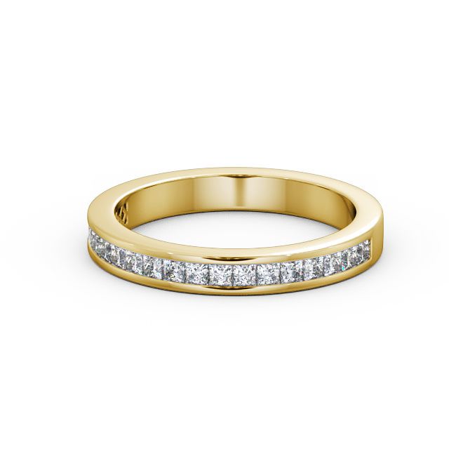 Half Eternity Princess Diamond Ring 9K Yellow Gold - Eva HE52_YG_FLAT