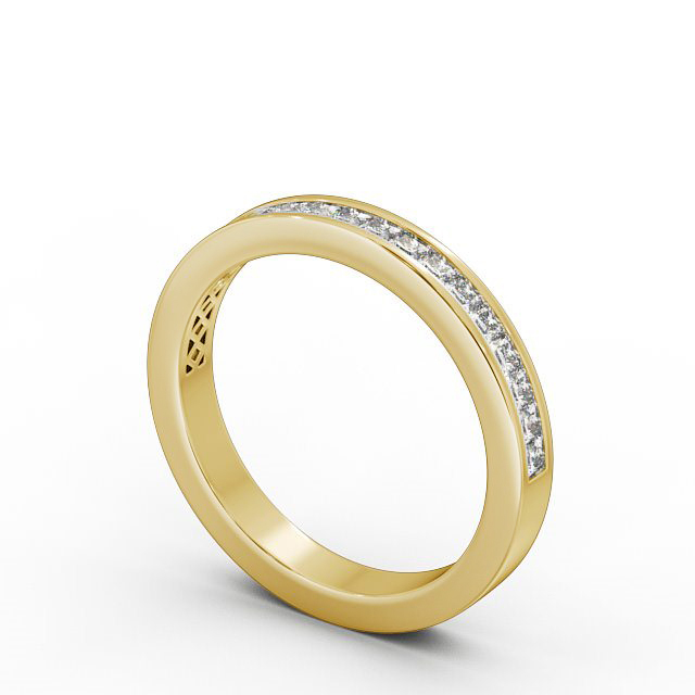 Half Eternity Princess Diamond Ring 9K Yellow Gold - Eva HE52_YG_SIDE