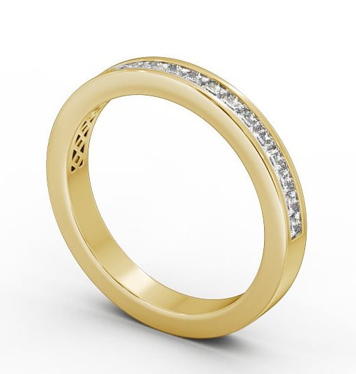 Half Eternity Princess Diamond Ring 18K Yellow Gold - Eva HE52_YG_THUMB1