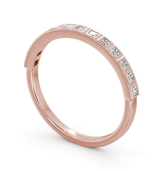 Half Eternity Princess Diamond Unique Bezel Set Ring 9K Rose Gold HE55_RG_THUMB1 