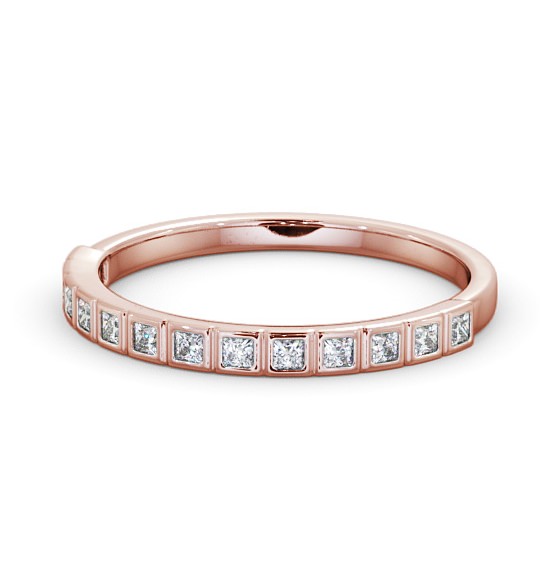 Half Eternity Princess Diamond Unique Bezel Set Ring 18K Rose Gold HE55_RG_THUMB2 