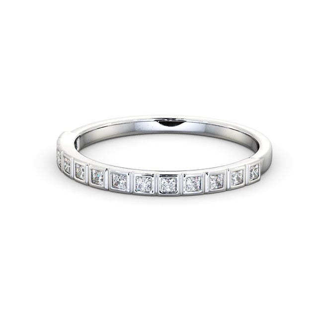 Half Eternity Princess Diamond Ring 9K White Gold - Atterby HE55_WG_FLAT