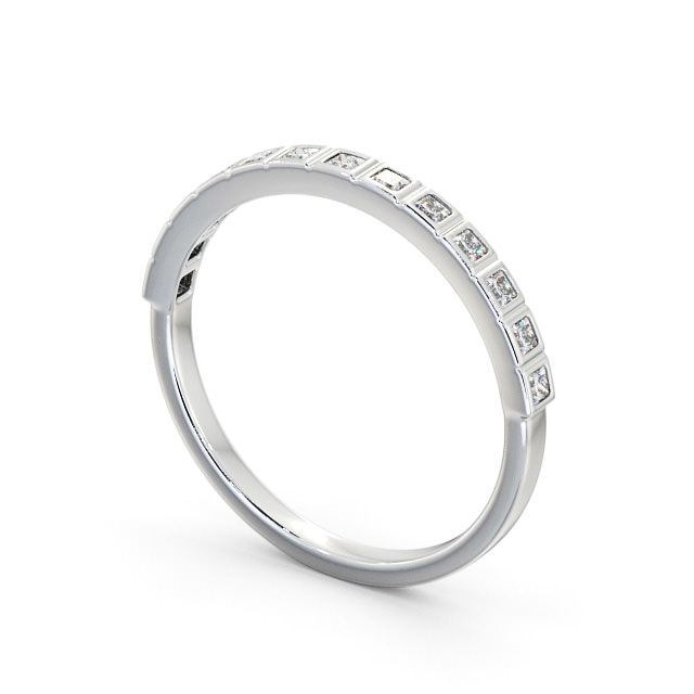 Half Eternity Princess Diamond Ring Platinum - Atterby HE55_WG_SIDE