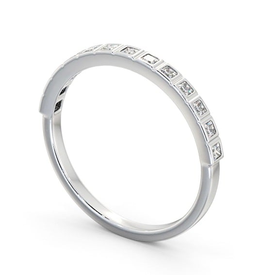 Half Eternity Princess Diamond Unique Bezel Set Ring Platinum HE55_WG_THUMB1 