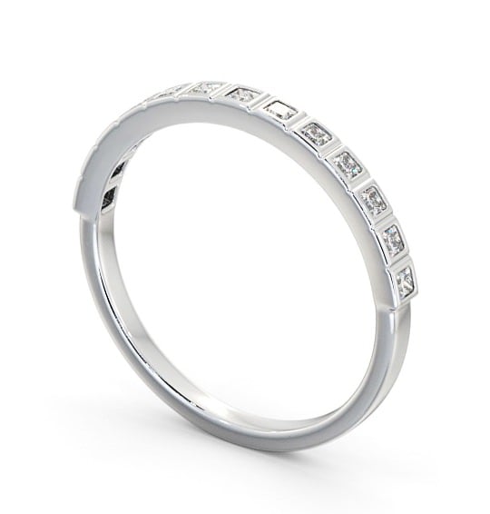 Half Eternity Princess Diamond Unique Bezel Set Ring 9K White Gold HE55_WG_THUMB1