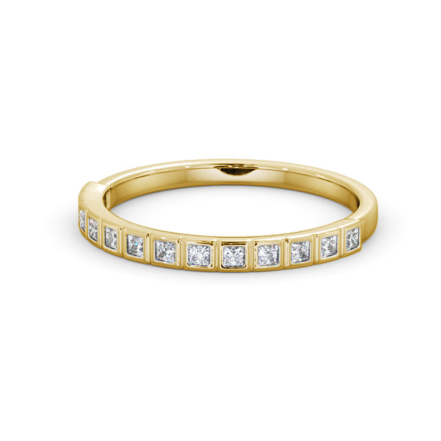 Half Eternity Princess Diamond Ring 9K Yellow Gold - Atterby HE55_YG_FLAT