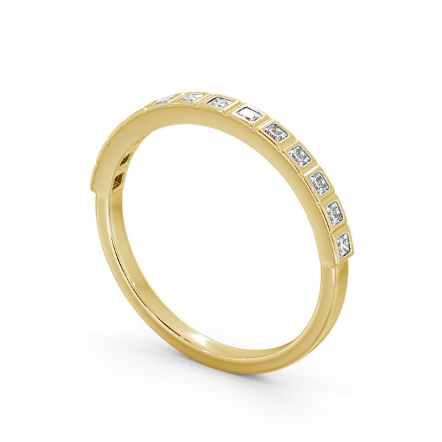 Half Eternity Princess Diamond Ring 9K Yellow Gold - Atterby HE55_YG_SIDE