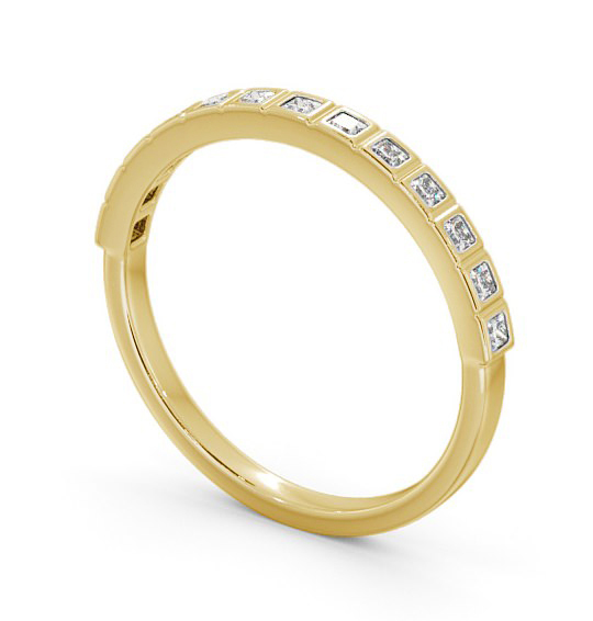 Half Eternity Princess Diamond Unique Bezel Set Ring 18K Yellow Gold HE55_YG_THUMB1