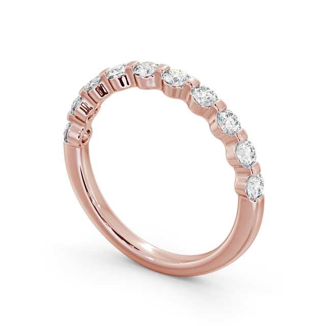 Half Eternity Round Diamond Ring 18K Rose Gold - Candice HE56_RG_SIDE