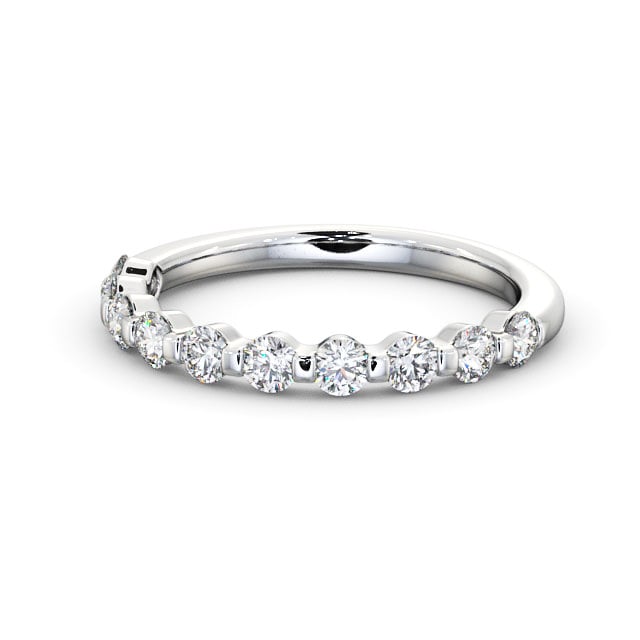 Half Eternity Round Diamond Ring Platinum - Candice HE56_WG_FLAT