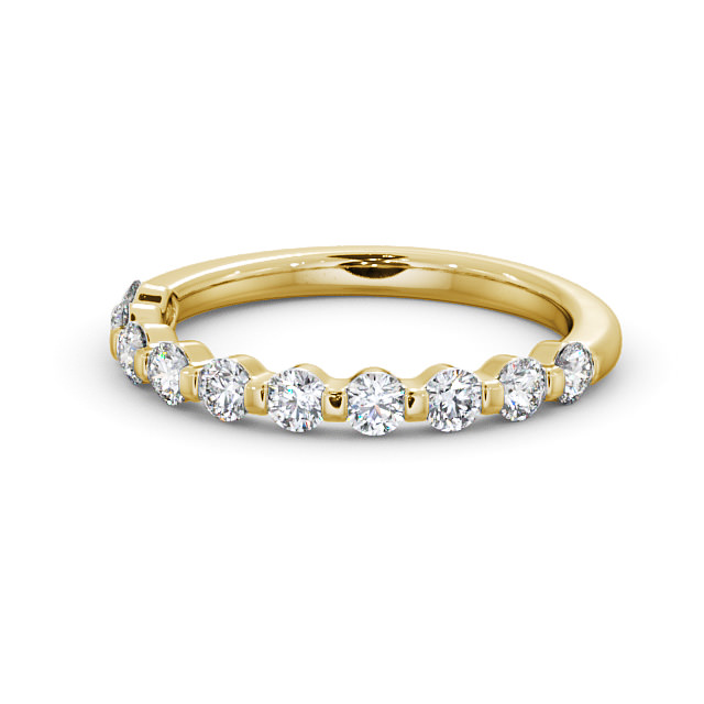 Half Eternity Round Diamond Ring 9K Yellow Gold - Candice HE56_YG_FLAT