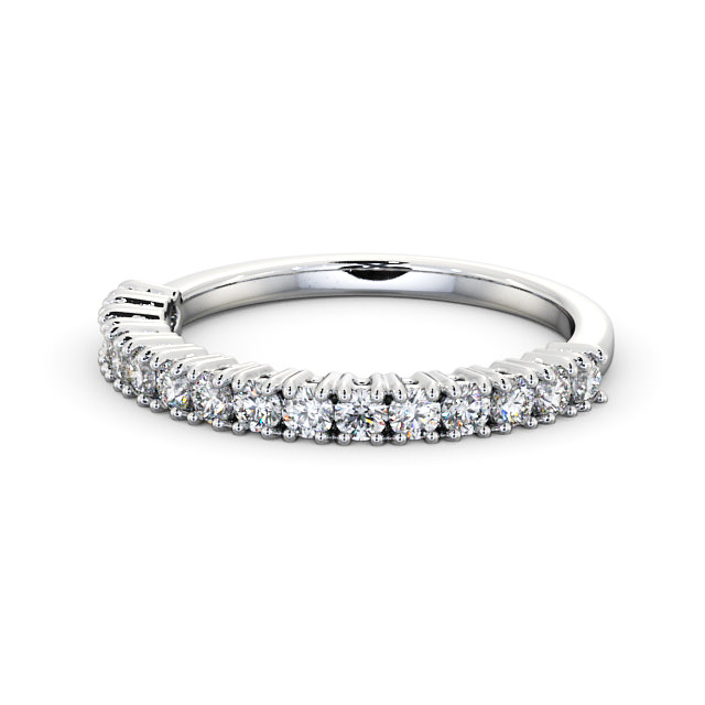Half Eternity Round Diamond Ring 18K White Gold - Belinda HE57_WG_FLAT