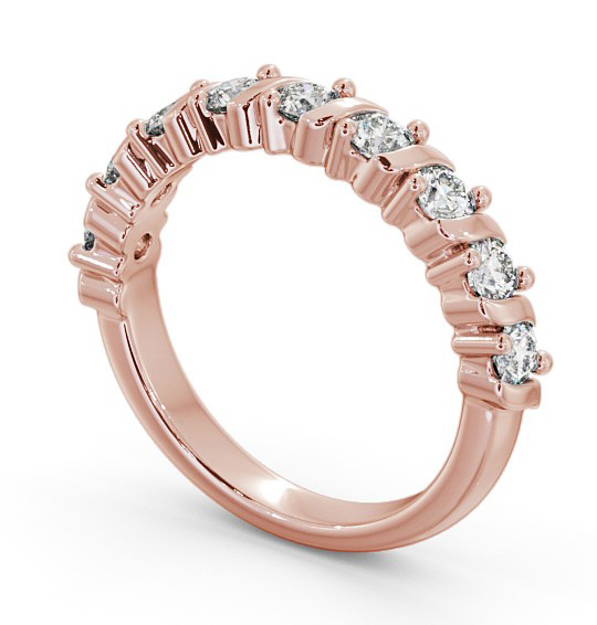 Half Eternity Round Diamond Contemporary Style Ring 9K Rose Gold HE58_RG_THUMB1