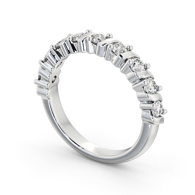 Half Eternity Round Diamond Ring Palladium - Dalston HE58_WG_SIDE
