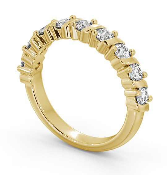 Half Eternity Round Diamond Contemporary Style Ring 18K Yellow Gold HE58_YG_THUMB1