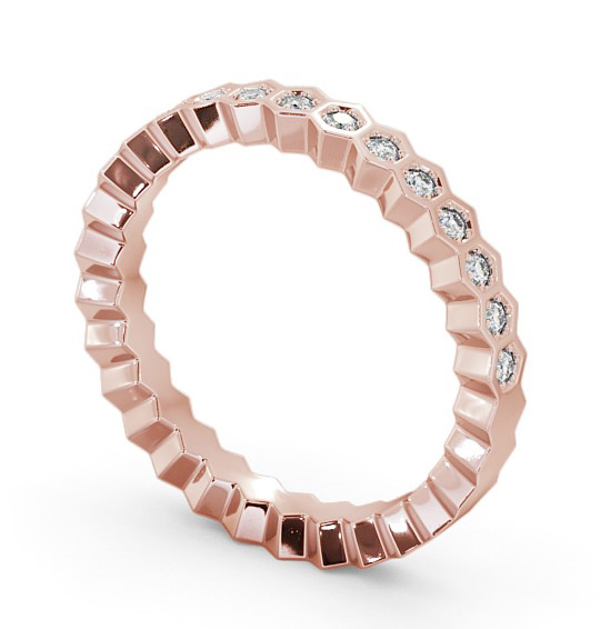 Half Eternity Round Diamond Hexagon Bezel Style Ring 18K Rose Gold HE59_RG_THUMB1