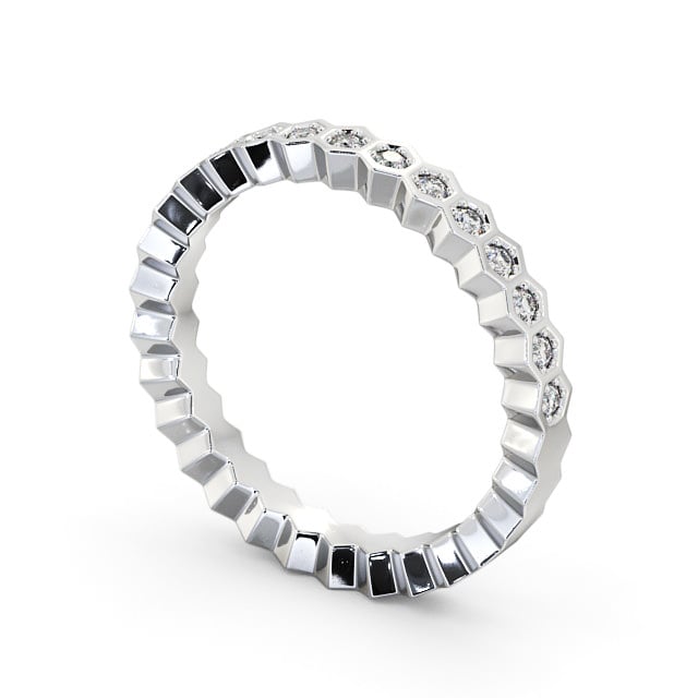 Half Eternity Round Diamond Ring Platinum - Naike HE59_WG_SIDE