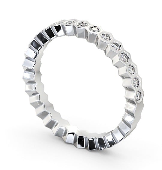 Half Eternity Round Diamond Hexagon Bezel Style Ring 18K White Gold HE59_WG_THUMB1
