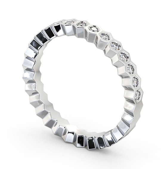 Half Eternity Round Diamond Hexagon Bezel Style Ring Platinum HE59_WG_THUMB1