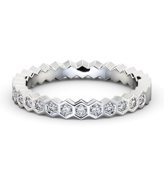  Half Eternity Round Diamond Ring Platinum - Naike HE59_WG_THUMB2 