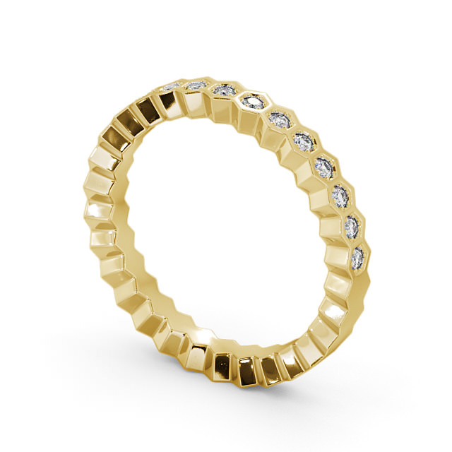 Half Eternity Round Diamond Ring 18K Yellow Gold - Naike HE59_YG_SIDE