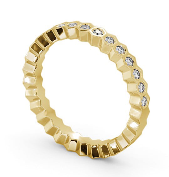 Half Eternity Round Diamond Hexagon Bezel Style Ring 9K Yellow Gold HE59_YG_THUMB1
