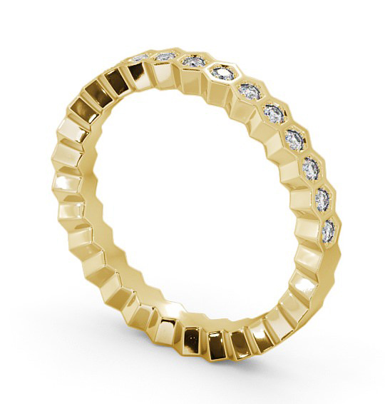 Half Eternity Round Diamond Hexagon Bezel Style Ring 18K Yellow Gold HE59_YG_THUMB1 