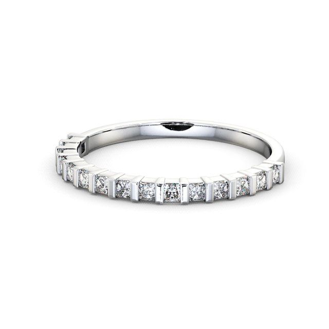 Half Eternity Princess Diamond Ring 9K White Gold - Waithe HE5_WG_FLAT