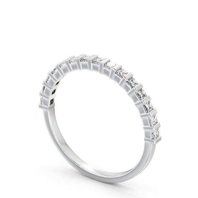 Half Eternity Princess Diamond Ring 9K White Gold - Waithe