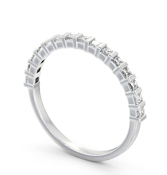 Half Eternity Princess Diamond Tension Set Ring 18K White Gold HE5_WG_THUMB1 