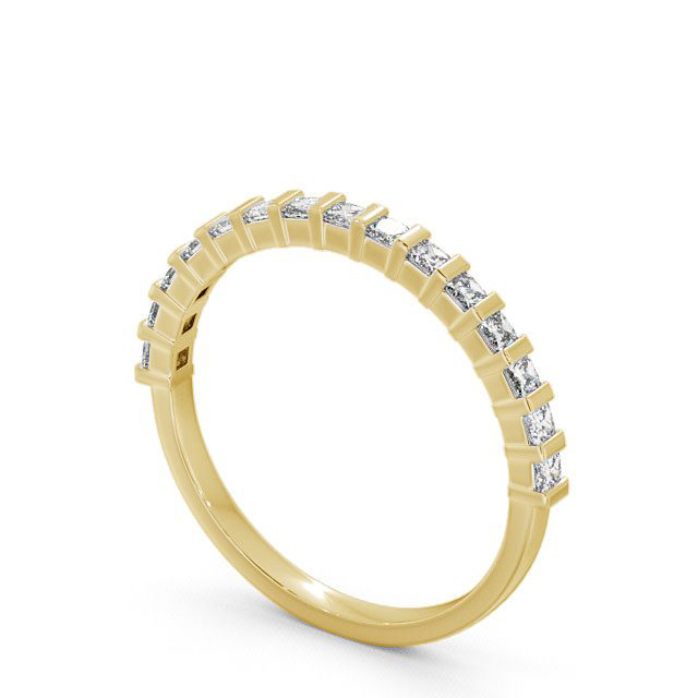 Half Eternity Princess Diamond Ring 18K Yellow Gold - Waithe HE5_YG_SIDE