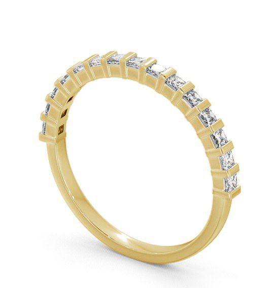 Half Eternity Princess Diamond Tension Set Ring 18K Yellow Gold HE5_YG_THUMB1