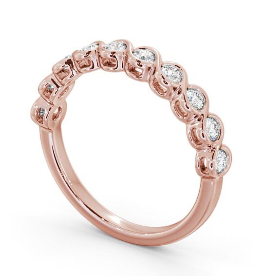 Half Eternity Round Diamond Unique Bezel Set Ring 9K Rose Gold HE60_RG_THUMB1 