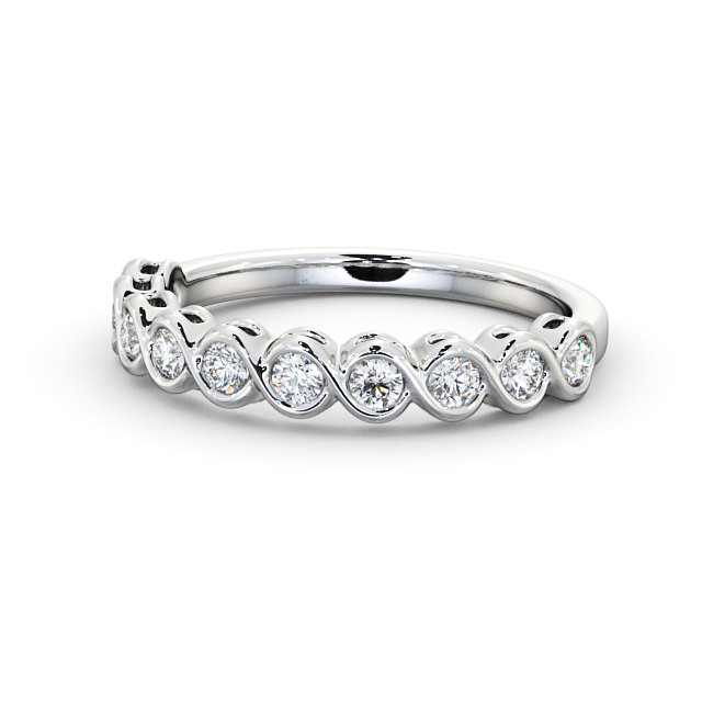 Half Eternity Round Diamond Ring 9K White Gold - Sandela HE60_WG_FLAT