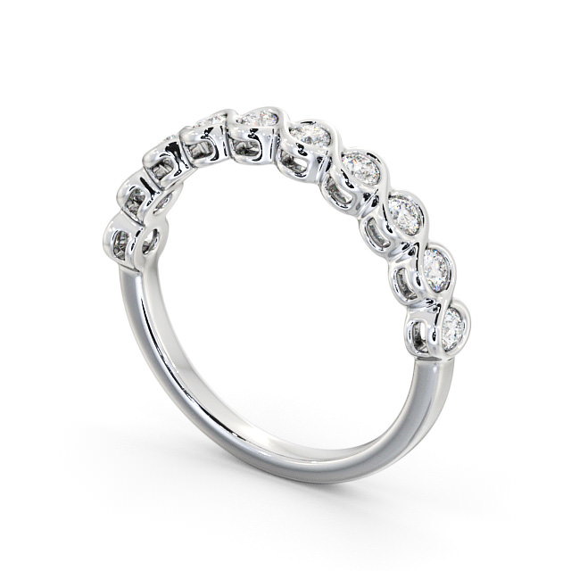 Half Eternity Round Diamond Ring Platinum - Sandela HE60_WG_SIDE