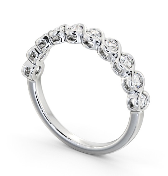 Half Eternity Round Diamond Unique Bezel Set Ring Palladium HE60_WG_THUMB1 