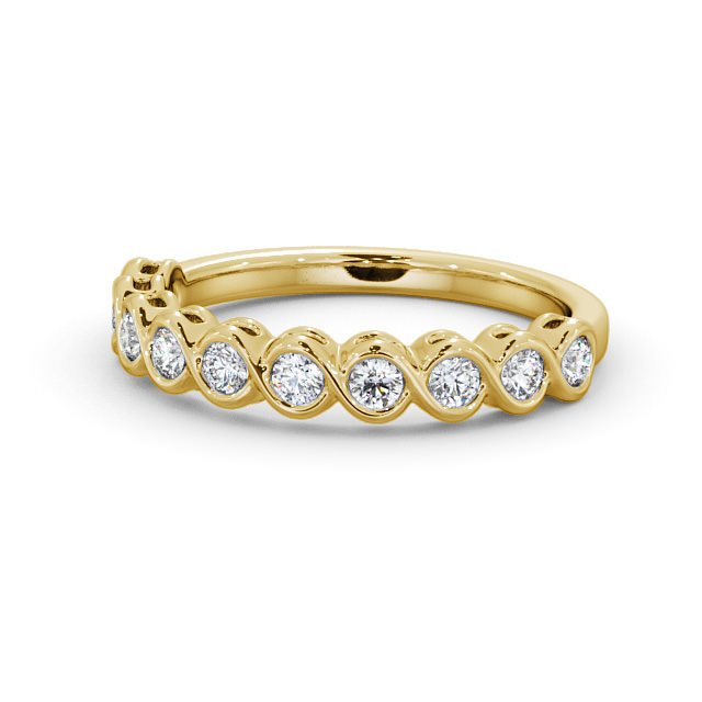 Half Eternity Round Diamond Ring 9K Yellow Gold - Sandela HE60_YG_FLAT