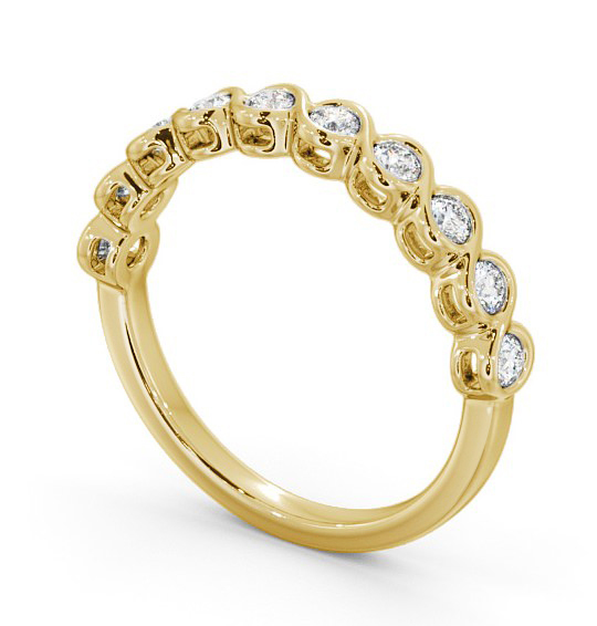 Half Eternity Round Diamond Unique Bezel Set Ring 18K Yellow Gold HE60_YG_THUMB1