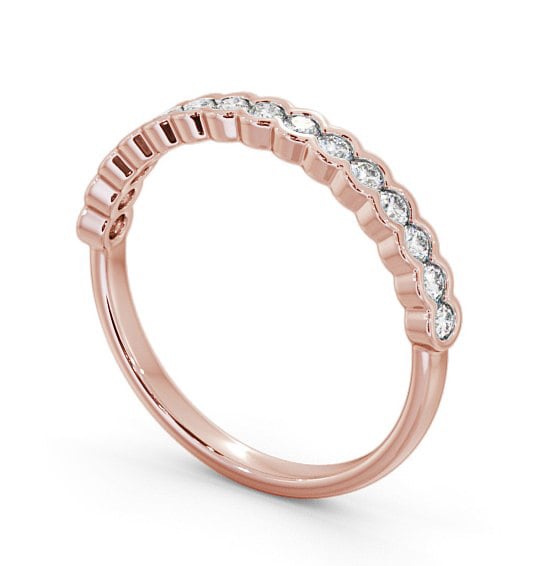 Half Eternity Round Diamond Open Bezel Setting Ring 18K Rose Gold HE61_RG_THUMB1