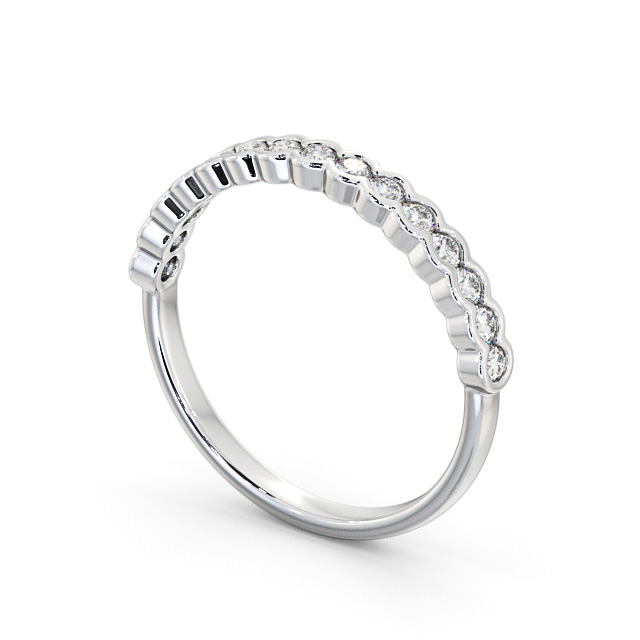 Half Eternity Round Diamond Ring 18K White Gold - Eredine HE61_WG_SIDE