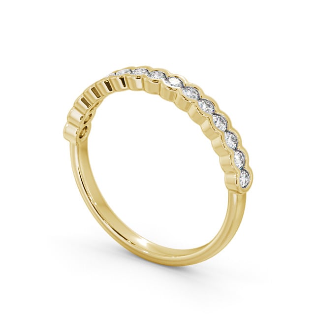 Half Eternity Round Diamond Ring 9K Yellow Gold - Eredine HE61_YG_SIDE