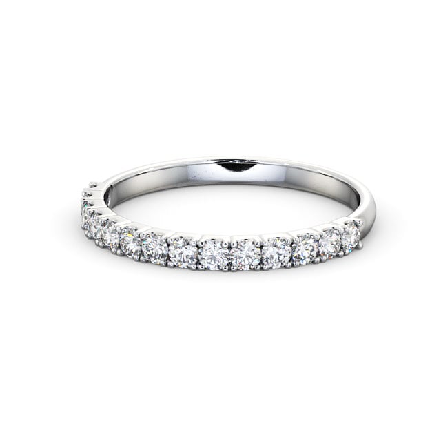 Half Eternity Round Diamond Ring 18K White Gold - Jocelyn HE62_WG_FLAT