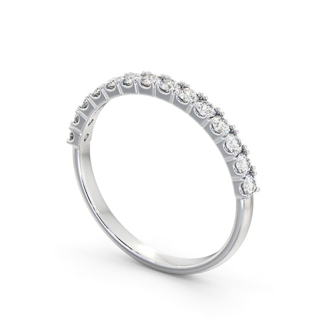 Half Eternity Round Diamond Ring 18K White Gold - Jocelyn HE62_WG_SIDE